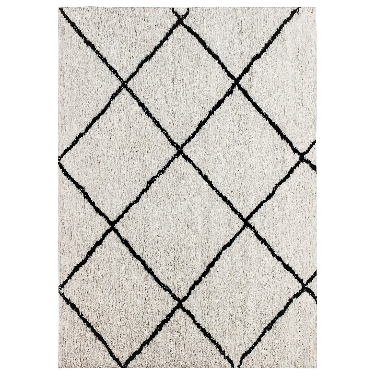 Flash Furniture Roxy Collection Polyester 118 x 96 Rectangular Handmade Rug, Ivory/Black (RCKJ18107001810)