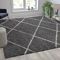 Flash Furniture Roxy Collection Polyester 89 x 62 Rectangular Handmade Rug, Ivory/Black (RCKJ18107