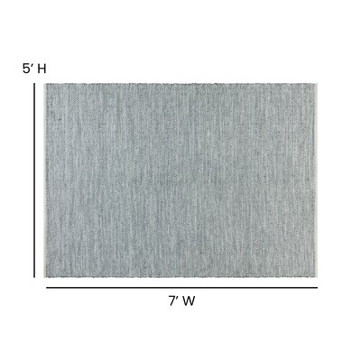 Flash Furniture Roxy Collection Polyester 120" x 94" Rectangular Machine Made Rug, Charcoal/Ivory (RCKJ1811810GRIV)
