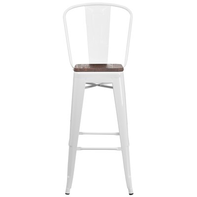 Flash Furniture Carly Contemporary Metal Vertical Back Counter Height Stool, Copper (ET353424POCW)