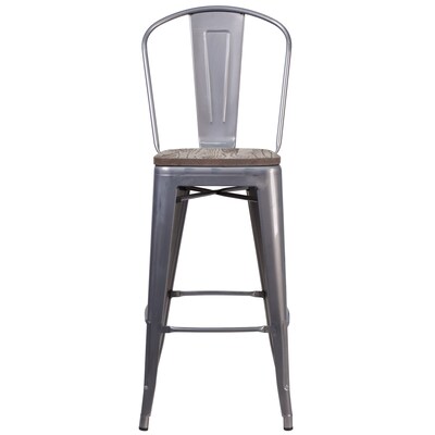 Flash Furniture Lily Contemporary Metal Vertical Back Barstool, White (CH3132030GBWHW)