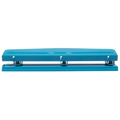 JAM PAPER Metal 3 Hole Punch, 10 Sheet Capacity, Blue (345BU)