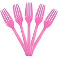 JAM PAPER Premium Utensils Party Pack, Plastic Forks, Fuchsia Pink, 48 Disposable Forks/Pack