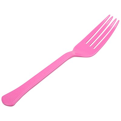 JAM PAPER Premium Utensils Party Pack, Plastic Forks, Fuchsia Pink, 48 Disposable Forks/Pack