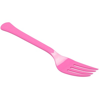 JAM PAPER Premium Utensils Party Pack, Plastic Forks, Fuchsia Pink, 48 Disposable Forks/Pack