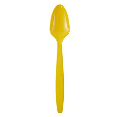 JAM PAPER Big Party Pack of Premium Plastic Spoons, Yellow, 100 Disposable Spoons/Box