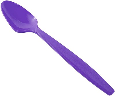 JAM PAPER Big Party Pack of Premium Plastic Spoons, Purple, 100 Disposable Spoons/Box