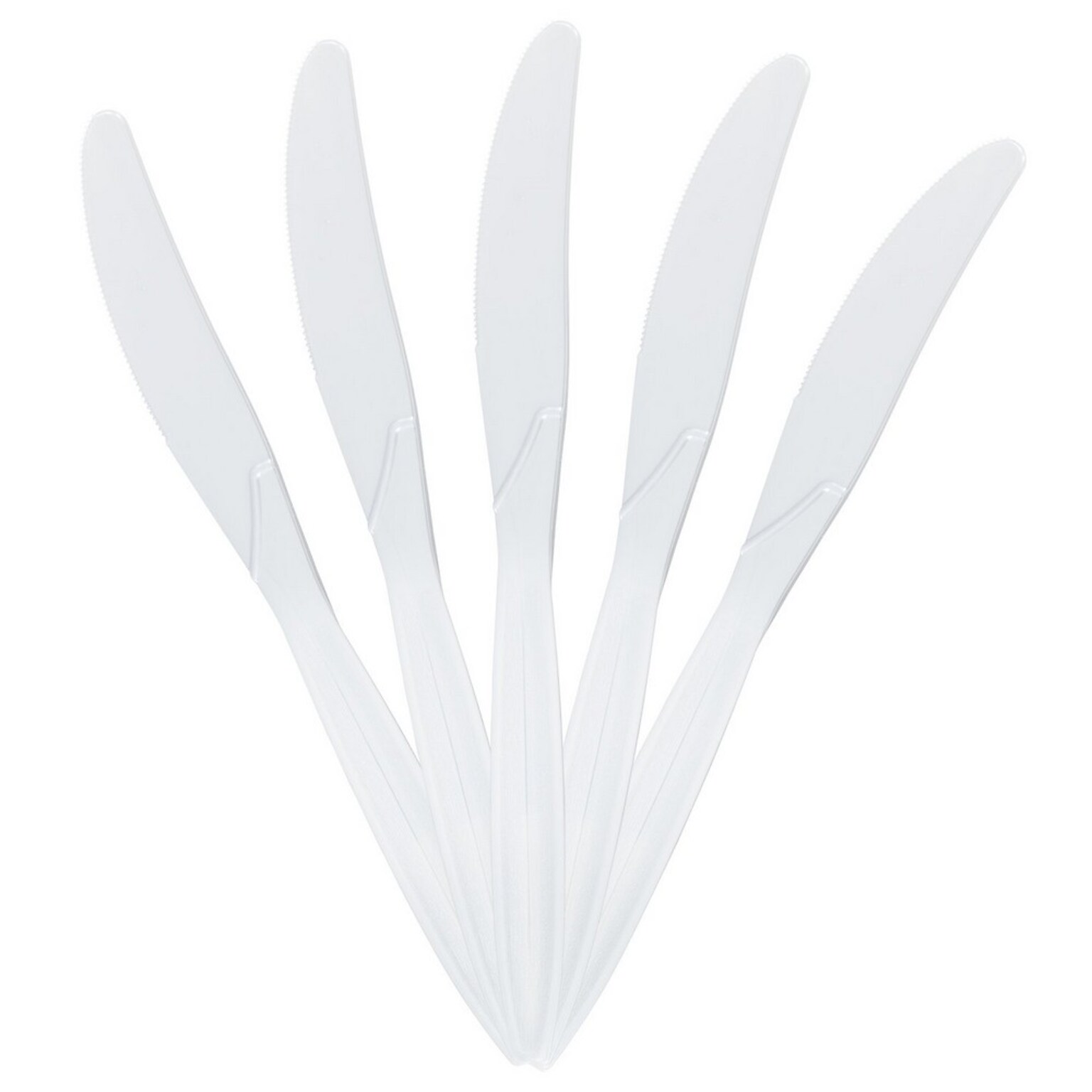 JAM PAPER Big Party Pack of Premium Plastic Knives, White, 100 Disposable Knives/Box