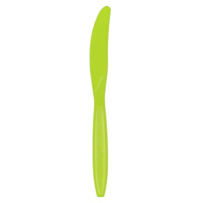 JAM PAPER Big Party Pack of Premium Plastic Knives, Lime Green, 100 Disposable Knives/Box