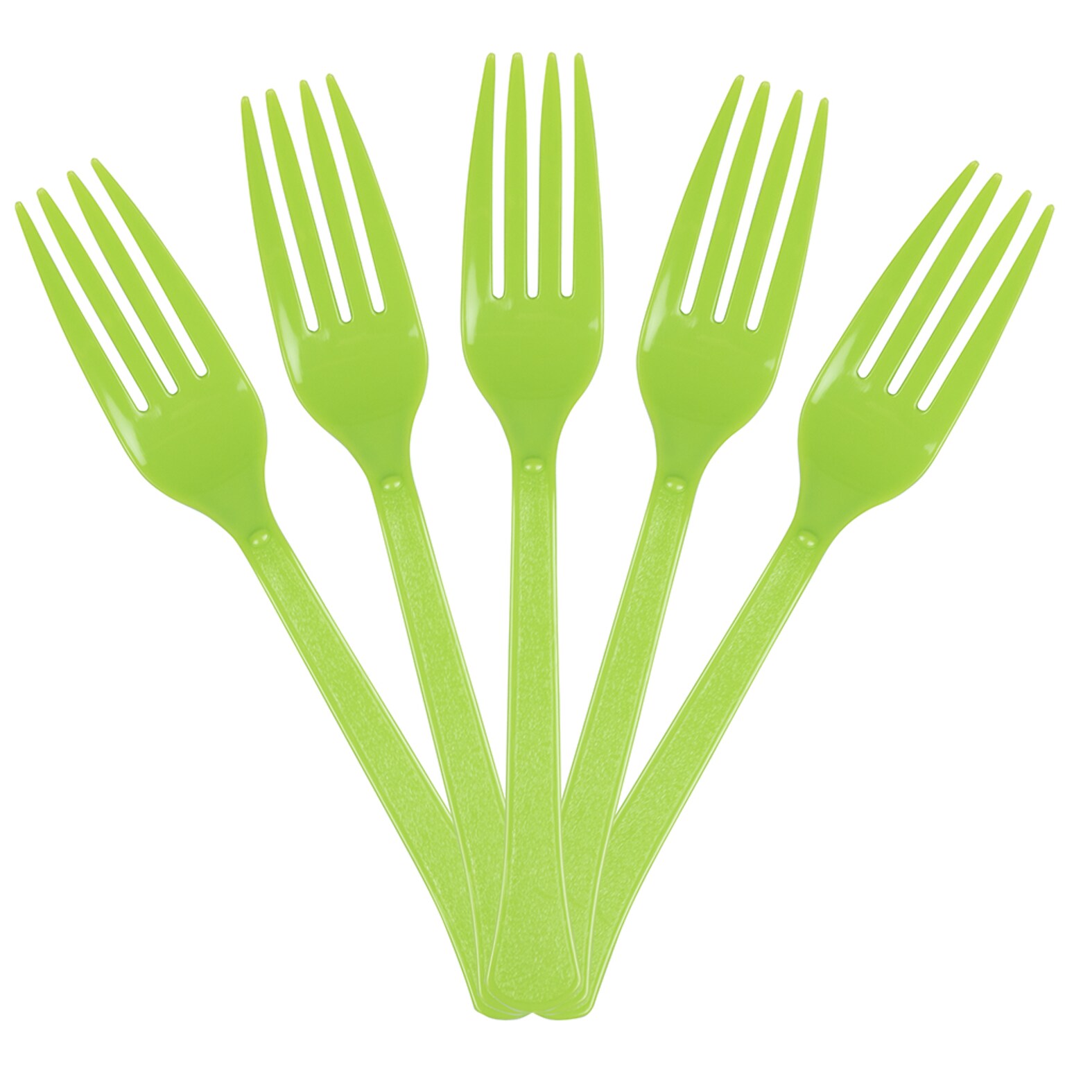 JAM PAPER Premium Utensils Party Pack, Plastic Forks, Lime Green, 48 Disposable Forks/Pack