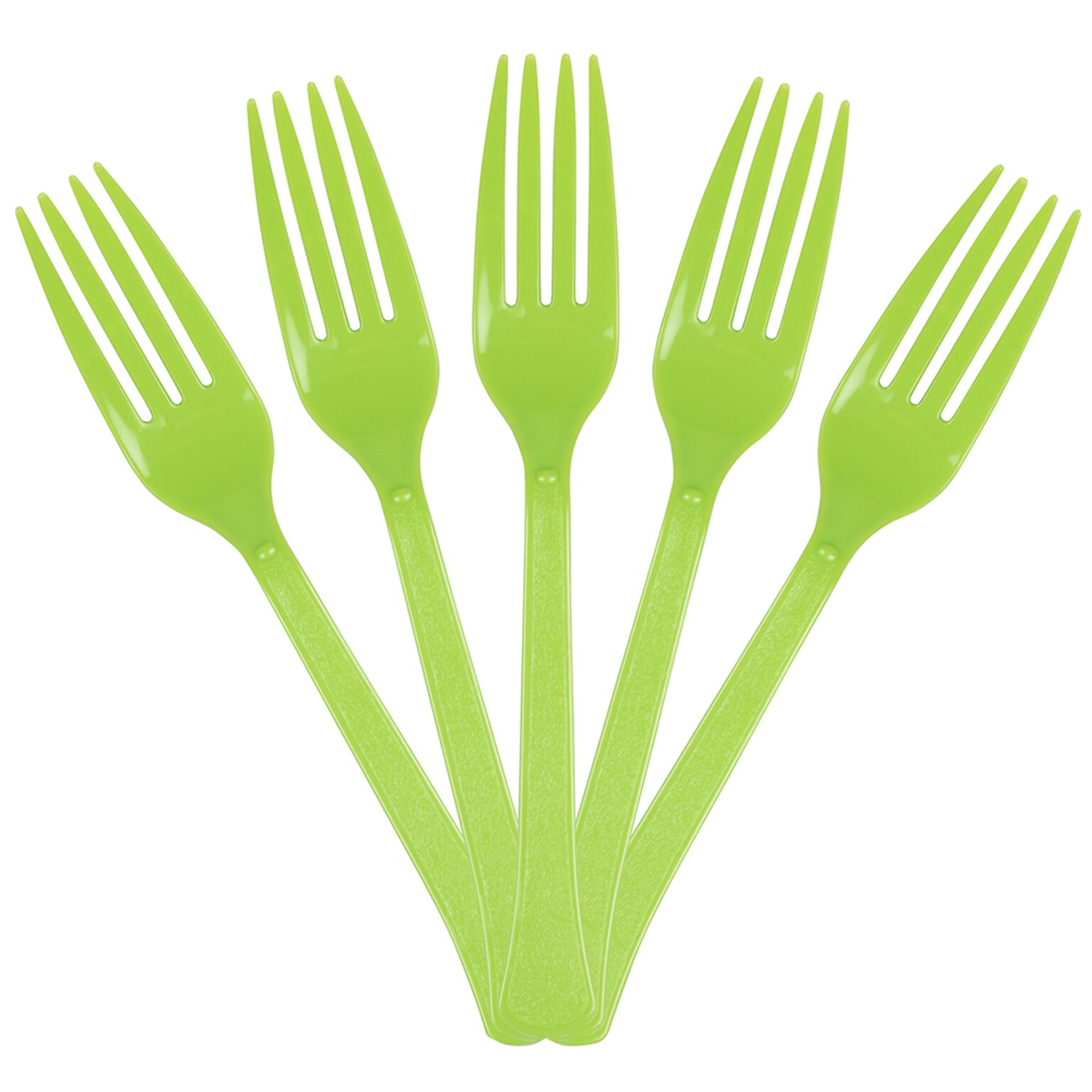 JAM PAPER Premium Utensils Party Pack, Plastic Forks, Lime Green, 48 Disposable Forks/Pack