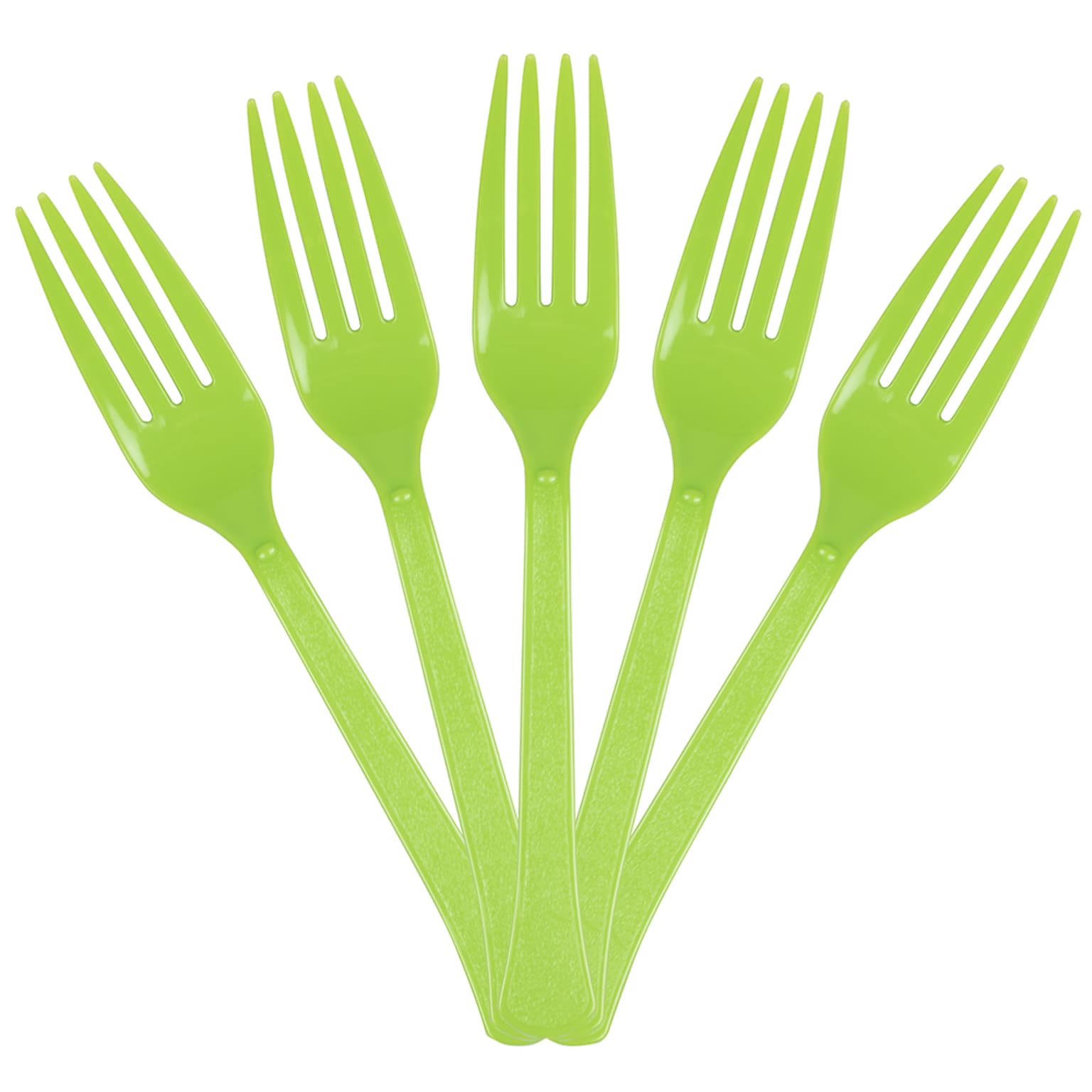 JAM PAPER Premium Utensils Party Pack, Plastic Forks, Lime Green, 48 Disposable Forks/Pack