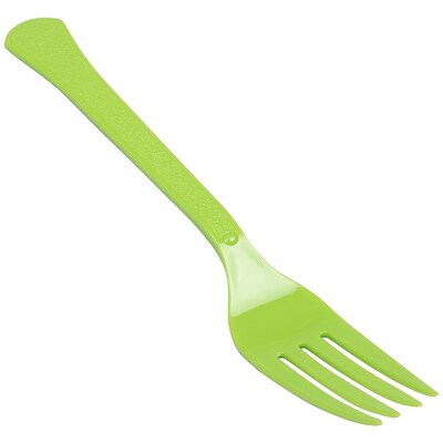 JAM PAPER Premium Utensils Party Pack, Plastic Forks, Lime Green, 48 Disposable Forks/Pack