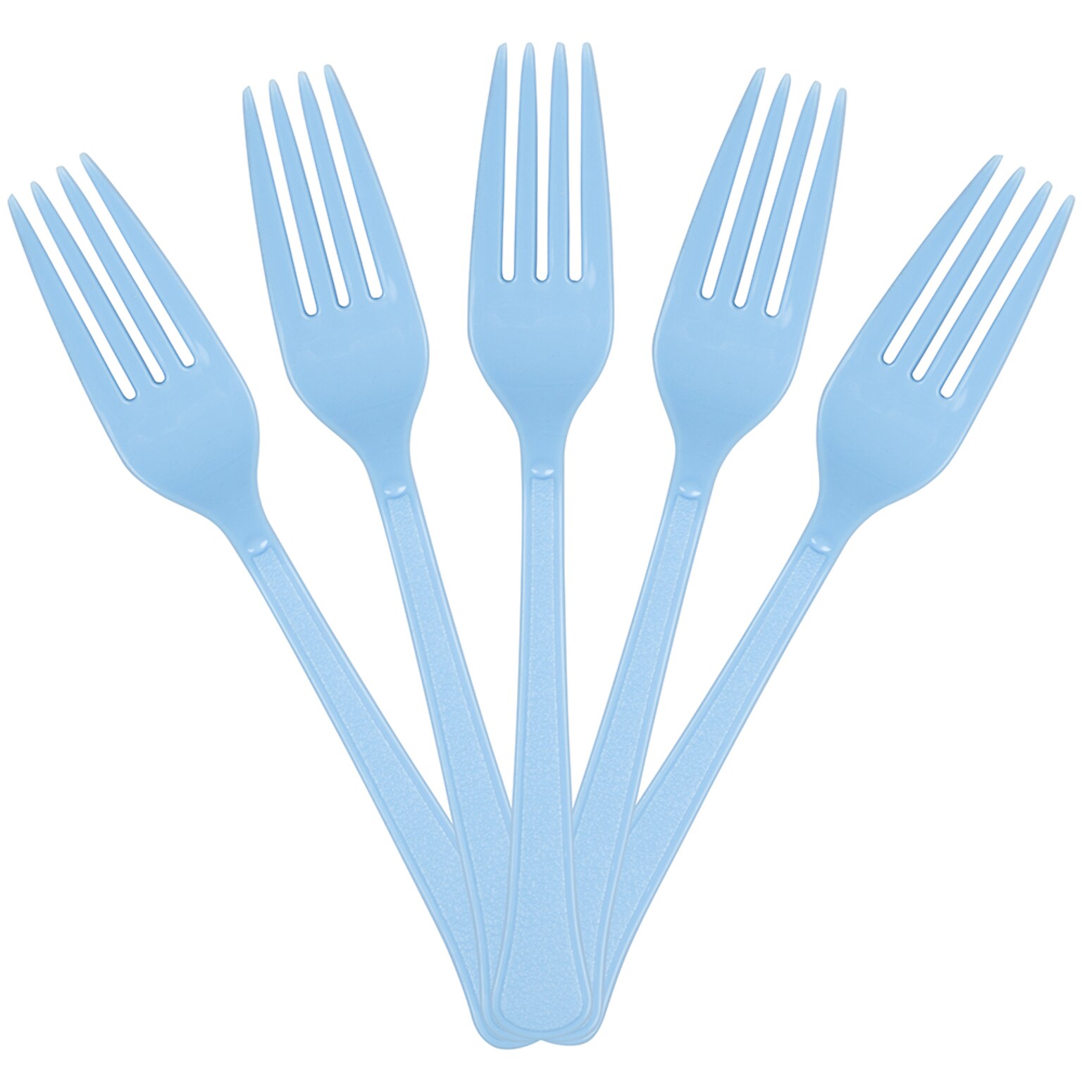 JAM PAPER Premium Utensils Party Pack, Plastic Forks, Light Blue, 48 Disposable Forks/Pack
