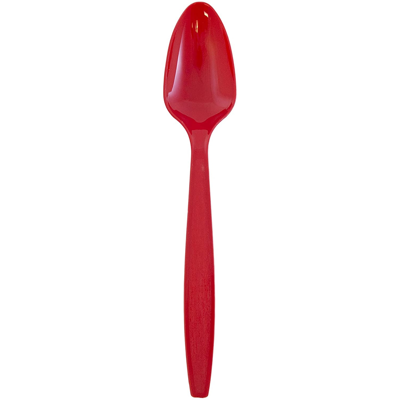 JAM PAPER Big Party Pack of Premium Plastic Spoons - Red - 100 Disposable Spoons/Box