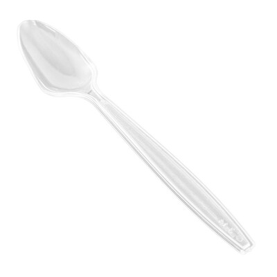 JAM PAPER Big Party Pack of Premium Plastic Spoons, Clear, 100 Disposable Spoons/Box