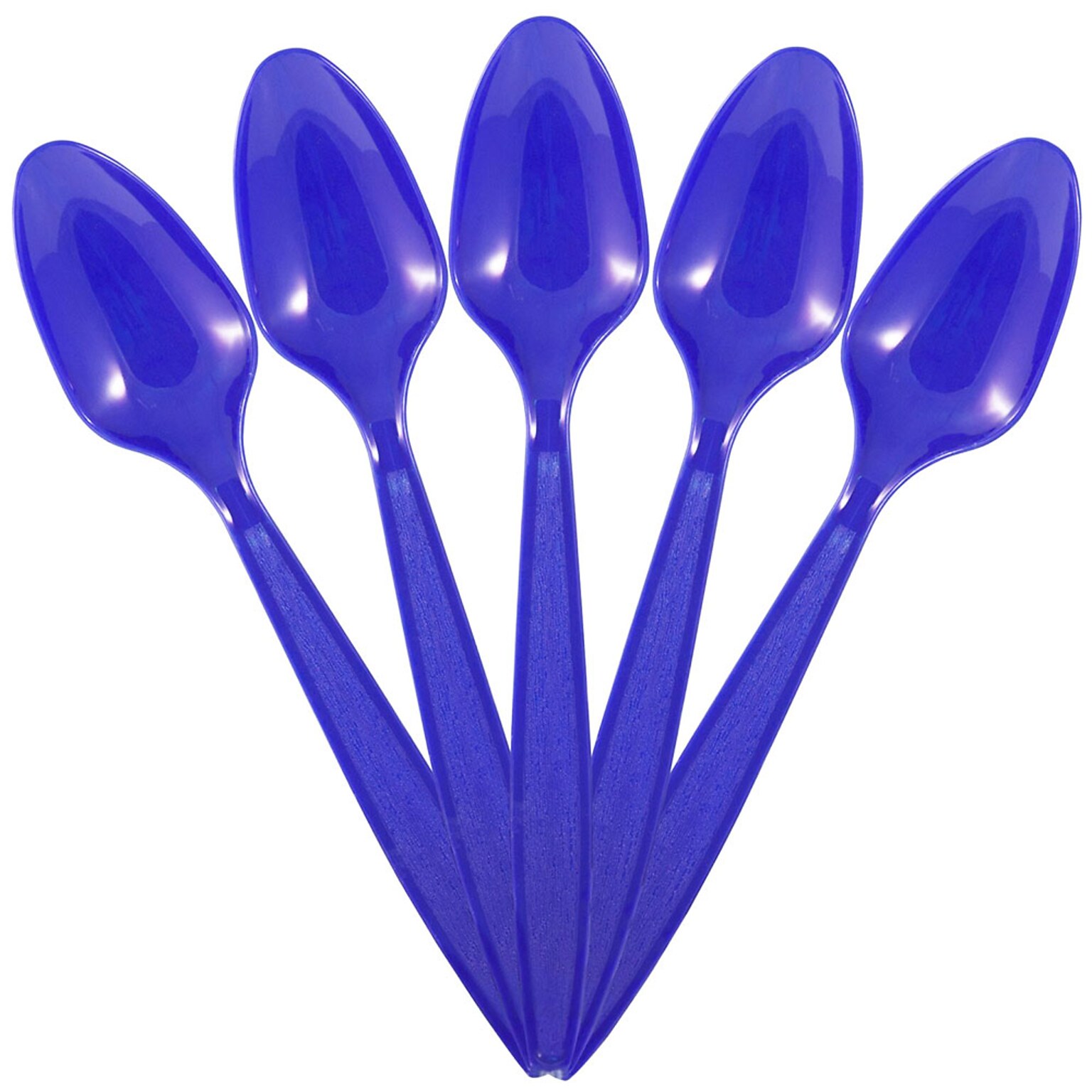 JAM PAPER Big Party Pack of Premium Plastic Spoons, Royal Blue, 100 Disposable Spoons/Box
