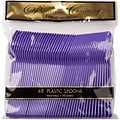 JAM PAPER Premium Utensils Party Pack, Plastic Spoons, Bright Purple, 48 Disposable Spoons/Pack