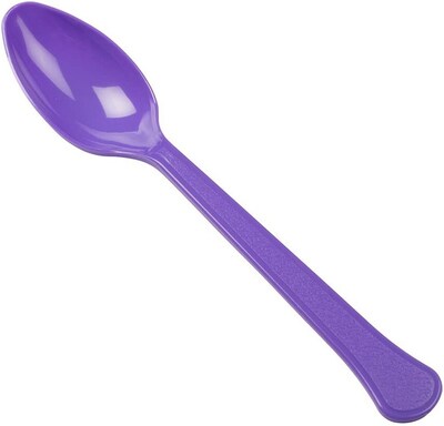 JAM PAPER Premium Utensils Party Pack, Plastic Spoons, Bright Purple, 48 Disposable Spoons/Pack