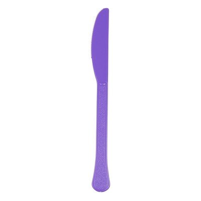 JAM PAPER Premium Utensils Party Pack, Plastic Knives, Bright Purple, 48 Disposable Knives/Pack