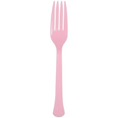 JAM PAPER Premium Utensils Party Pack, Plastic Forks, Light Pink, 48 Disposable Forks/Pack