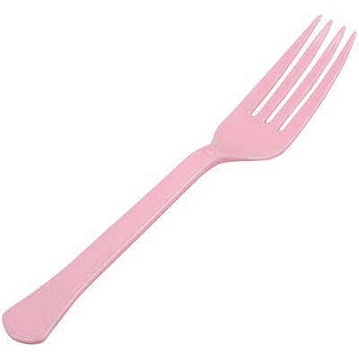 JAM PAPER Premium Utensils Party Pack, Plastic Forks, Light Pink, 48 Disposable Forks/Pack