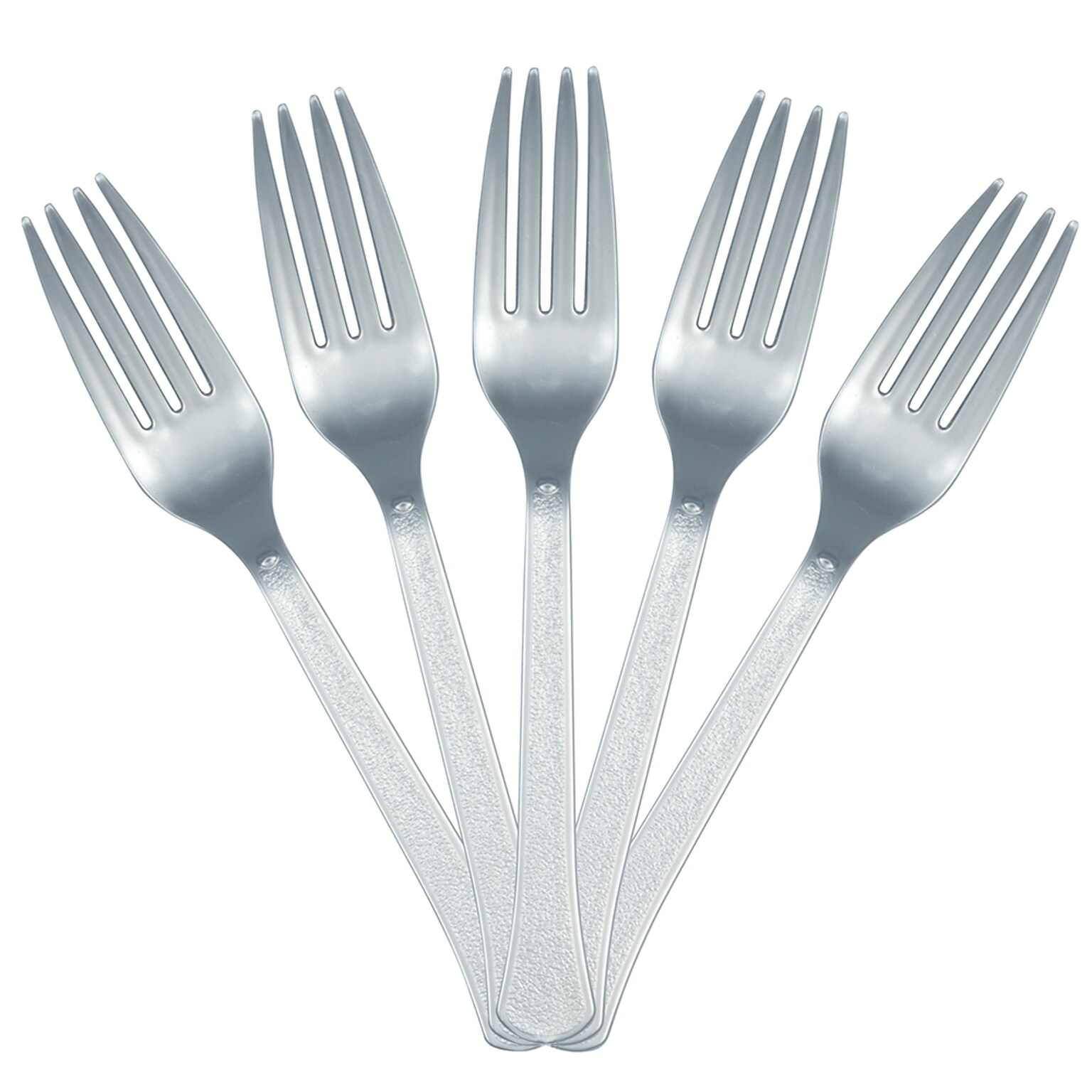 JAM PAPER Premium Utensils Party Pack, Plastic Forks, Silver, 48 Disposable Forks/Pack