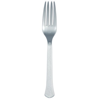 JAM PAPER Premium Utensils Party Pack, Plastic Forks, Silver, 48 Disposable Forks/Pack
