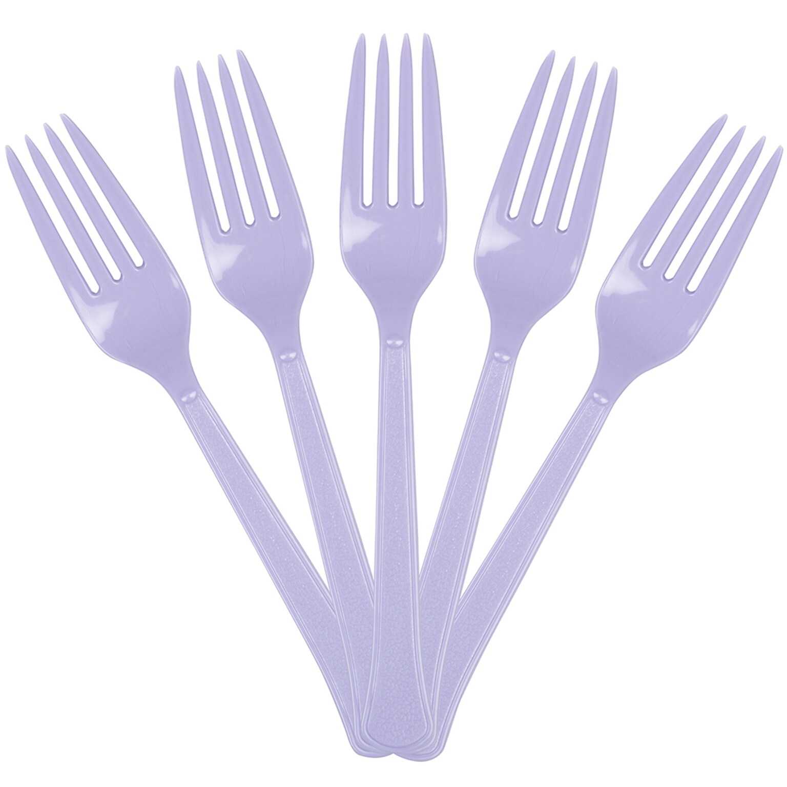 JAM PAPER Premium Utensils Party Pack, Plastic Forks, Light Purple / Lilac, 48 Disposable Forks/Pack