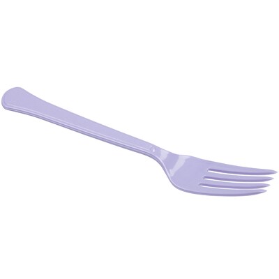 JAM PAPER Premium Utensils Party Pack, Plastic Forks, Light Purple / Lilac, 48 Disposable Forks/Pack