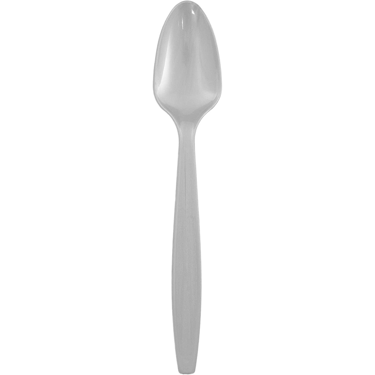 JAM PAPER Big Party Pack of Premium Plastic Spoons, Silver, 100 Disposable Spoons/Box