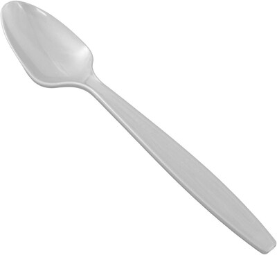 JAM PAPER Big Party Pack of Premium Plastic Spoons, Silver, 100 Disposable Spoons/Box