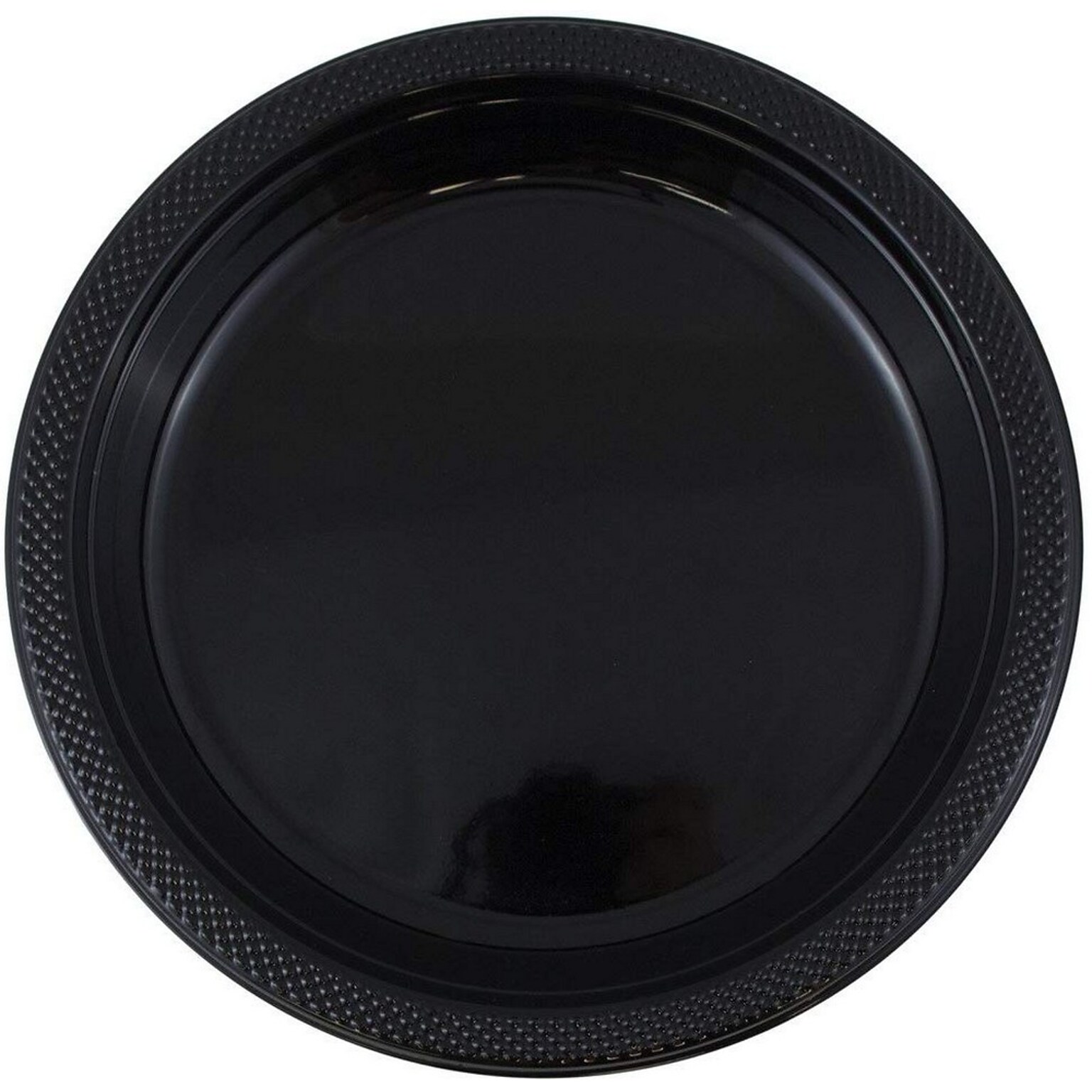 JAM Paper 10 1/4 Plastic Plates, Black, 20 Plates/Pack (10255LPBL)