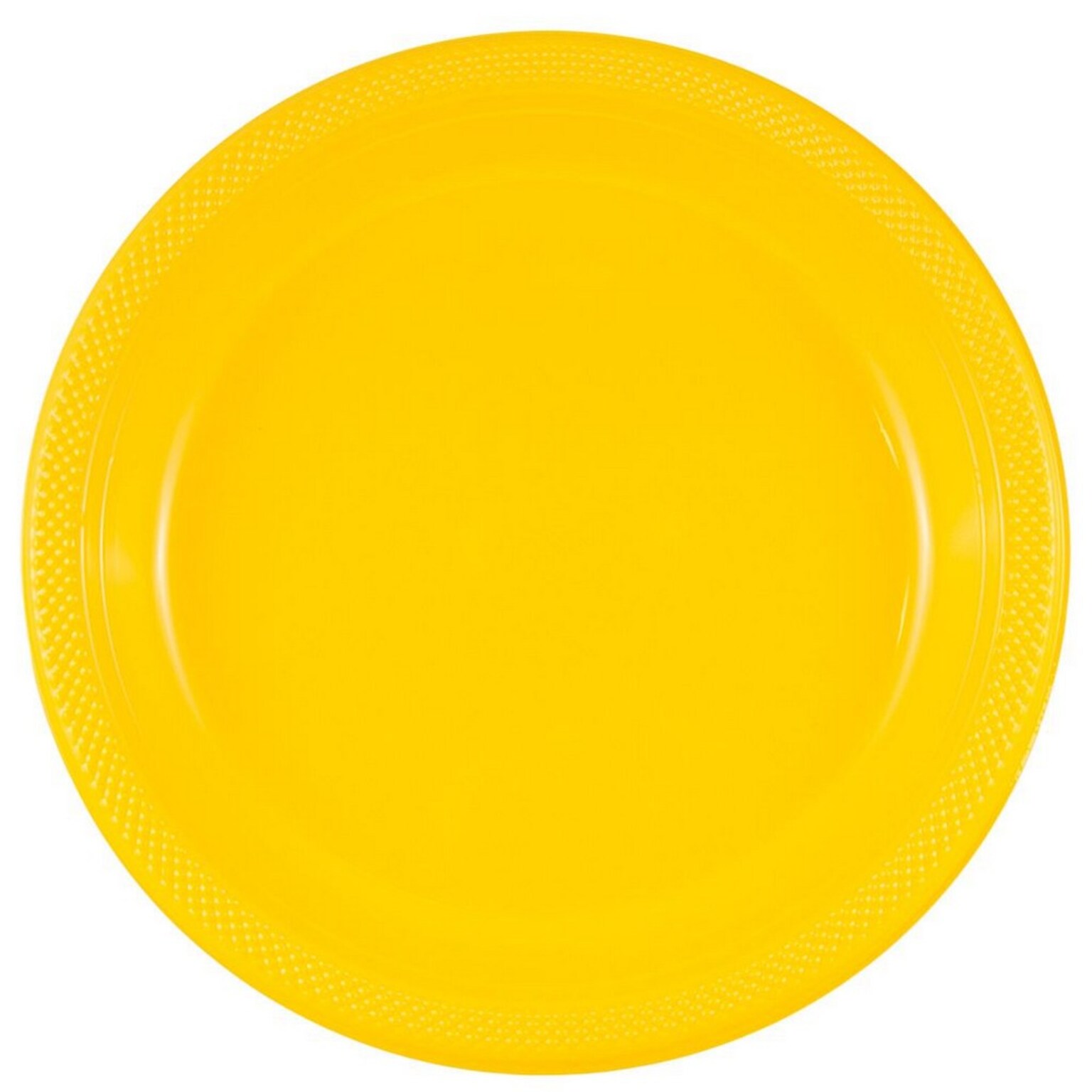 JAM Paper 10 1/4 Plastic Plates, Yellow, 20 Plates/Pack (10255LPYE)