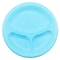 JAM PAPER Plastic 3 Compartment Divided Plates, Large, 10 1/4 inch, Caribbean Aqua Blue, 20/Pack