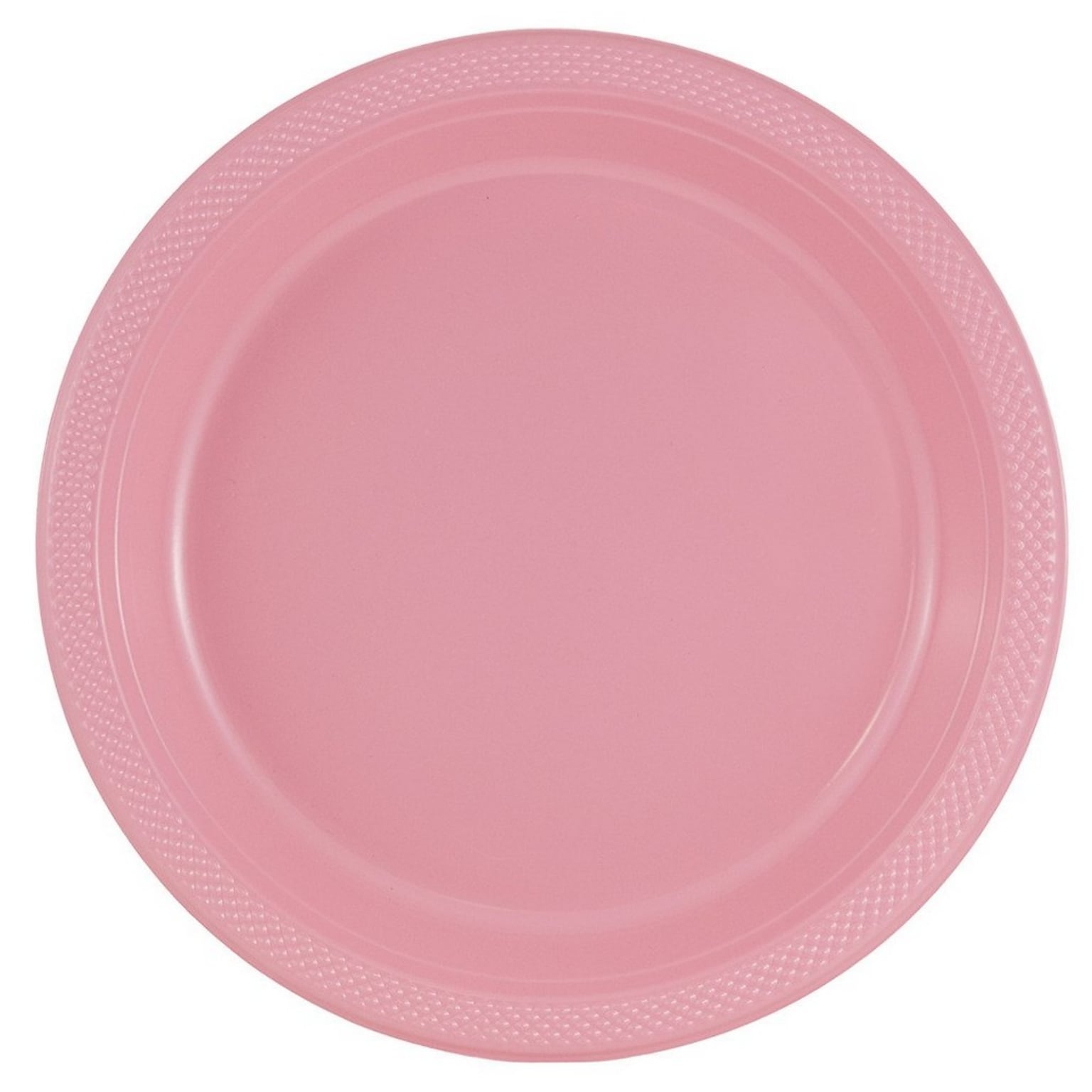 JAM PAPER Round Plastic Party Plates, Large, 10 1/4 inch, Light Pink, 20/Pack