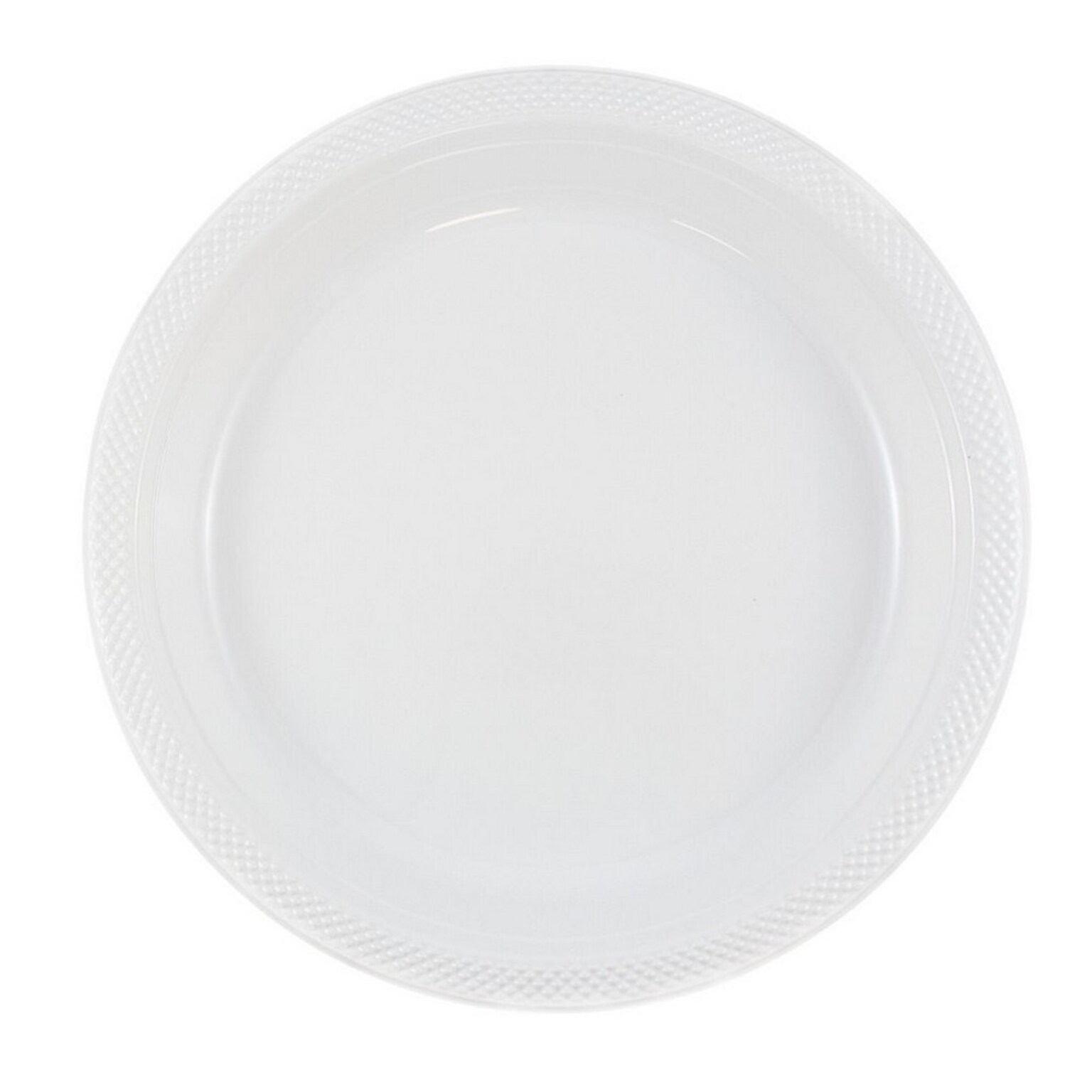 JAM Paper 10 1/4 Plastic Plates, White, 20 Plates/Pack (10255LPWH)
