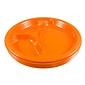 JAM PAPER Plastic 3 Compartment Divided Plates, Large, 10 1/4 inch, Orange, 20/Pack