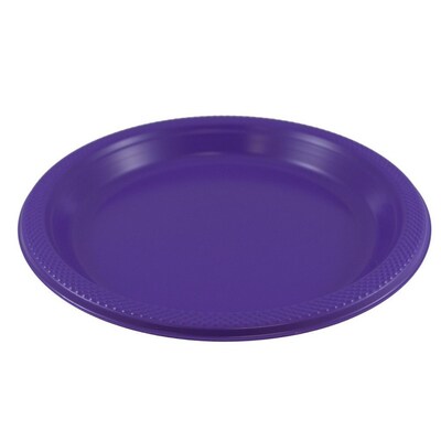 JAM Paper 10 1/4" Plastic Plates, Purple, 20 Plates/Pack (10255LPPU)