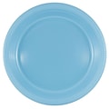 JAM PAPER Round Plastic Party Plates, Large, 10 1/4 inch, Caribbean Light Blue, 20/Pack