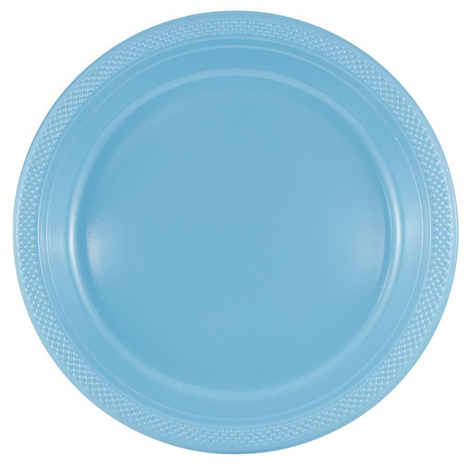 JAM Paper 10 1/4 Plastic Plates, Caribbean Light Blue, 20 Plates/Pack (10255LPSB)