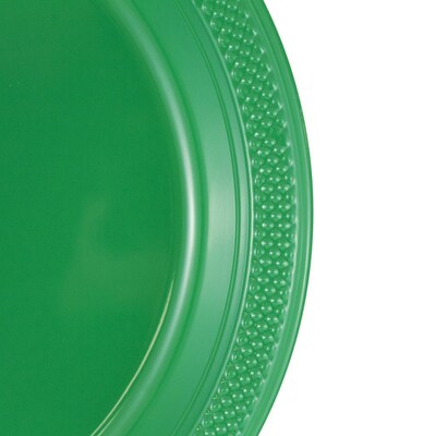 JAM Paper 10 1/4" Plastic Plates, Green, 20 Plates/Pack (10255LPGR)