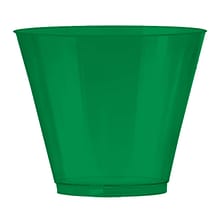 JAM PAPER Plastic Glasses Party Pack, 9 oz Tumblers, Green, 72 Hard Plastic Cups/Pack