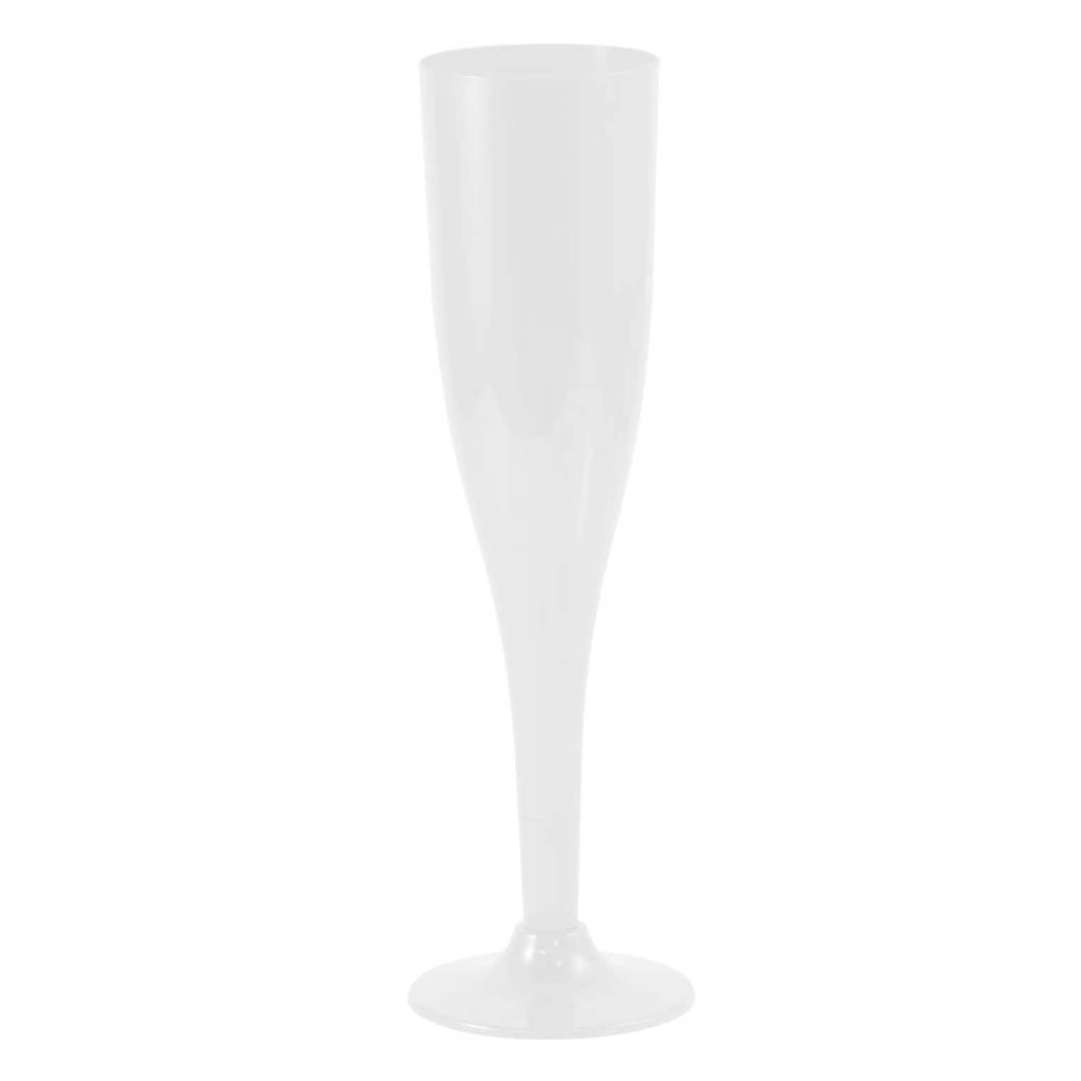 JAM PAPER Plastic Champagne Flutes, 5 1/2 oz, Clear, 20 Glasses/Pack