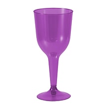 JAM PAPER Plastic Wine Glasses, 10 oz, Purple, 20 Glasses/Pack