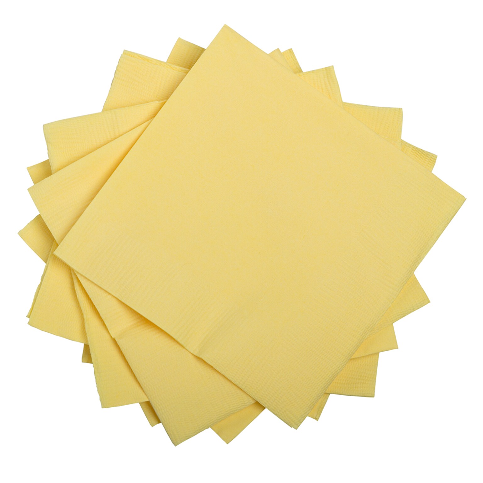 JAM PAPER Small Beverage Napkins, 5 x 5, Light Yellow, 50/Pack