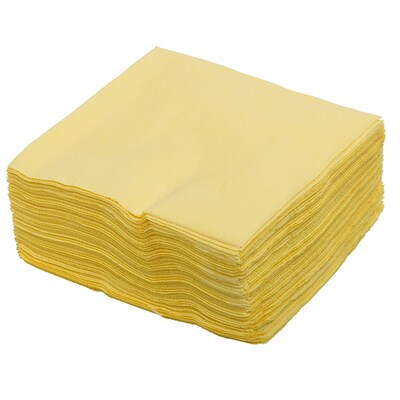 JAM PAPER Small Beverage Napkins, 5 x 5, Light Yellow, 50/Pack