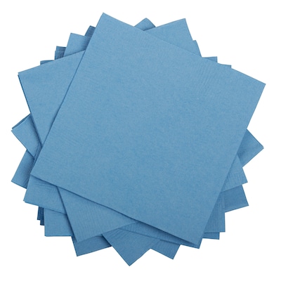 JAM PAPER Small Beverage Napkins, 5 x 5, Pastel Blue, 50/Pack