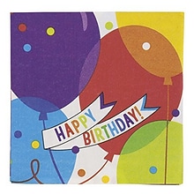 JAM Paper Birthday Party Lunch Napkin, Multicolored, 36 Napkins/Pack (298BN6BRB)