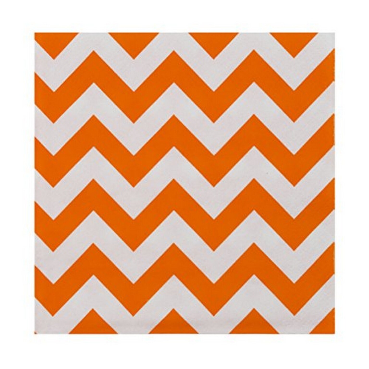 JAM PAPER Small Chevron Beverage Napkins, 5 x 5, Orange Chevron, 16/Pack